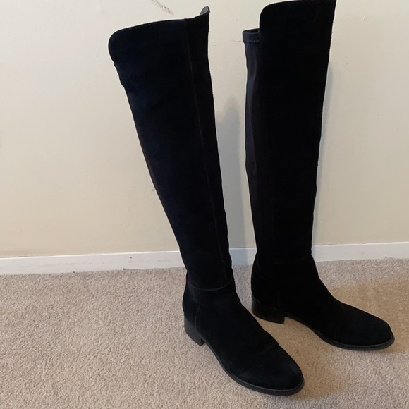 Black suede over the knee boots - Picture 4 of 7